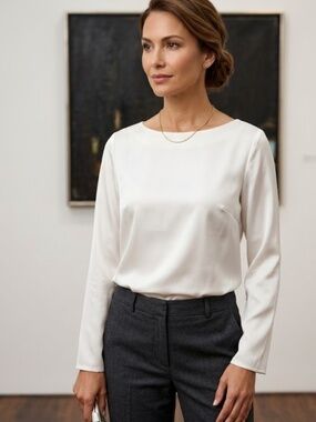 Lauren Ralph Lauren Ivory Boatneck Blouse - Size 10